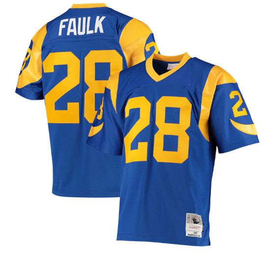 Men's Los Angeles Rams Customized Blue Mitchell & Ness Stitched Jersey